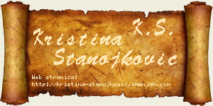 Kristina Stanojković vizit kartica